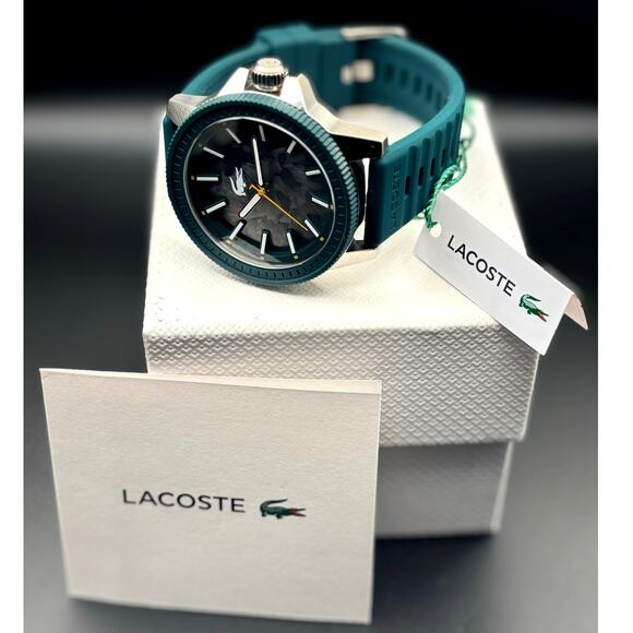 Lacoste Highkey 2011358 Men’s Green Silicone Strap Quartz Watch NIBWT - Picture 8 of 17
